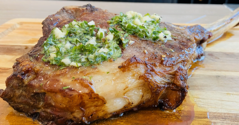 Tomahawk Steak with Garlic & Herb Butter