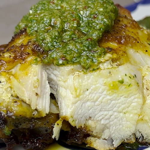 Oven-Roasted Chicken with Chimichurri close look