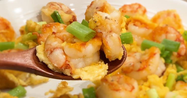 thumbnail pan fry shrimp and egg
