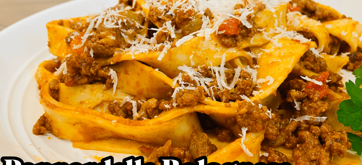 Homemade Pappardelle Bolognese