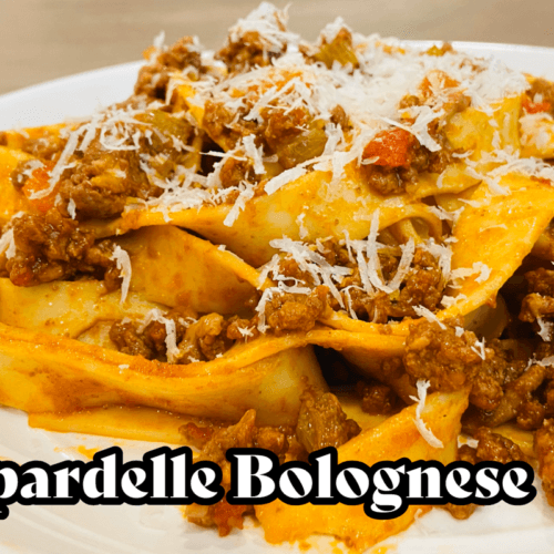 Homemade Pappardelle Bolognese