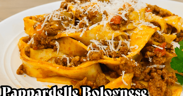 Homemade Pappardelle Bolognese