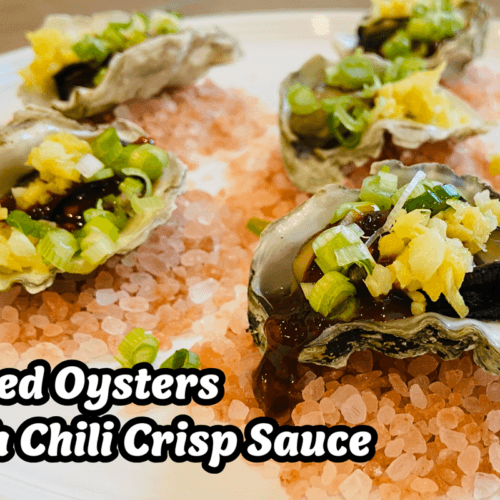 Baked Oysters with Chili Crisp Sauce
