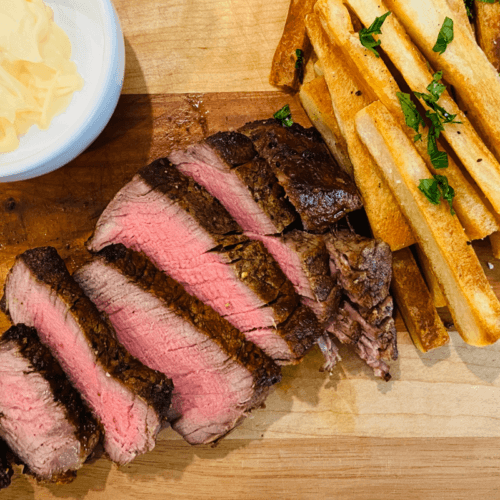 Reverse-Seared Filet Mignon with Fries