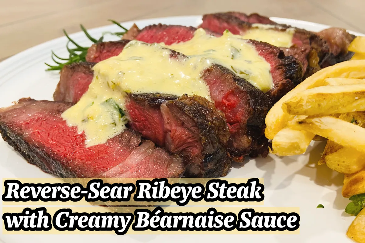 Juicy Ribeye Steak with Buttery Béarnaise Sauce