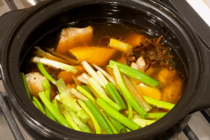 Bring to a boil for Easy Clay Pot Soy Sauce Chicken
