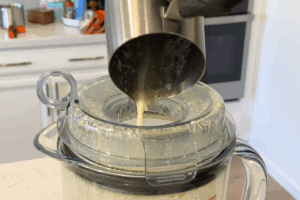 Add butter slowly for Easy Blender Hollandaise Sauce