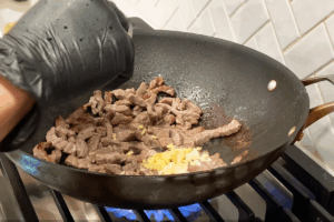 Sear the beef for Broccoli Beef Stir Fry