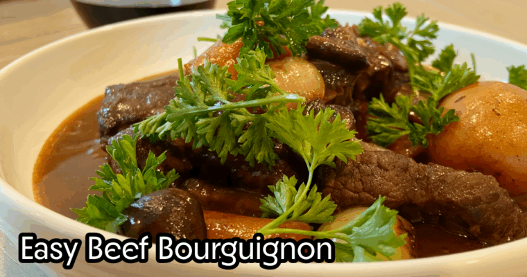 Easy Beef Bourguignon (French Beef Stew with Red Wine)