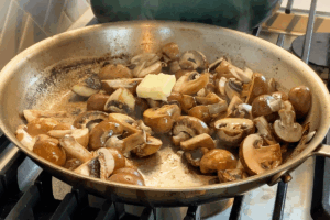 Cook the mushroom for Authentic Beef Bourguignon