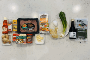 Ingredients for Easy Spicy Miso Ramen with Ground Pork