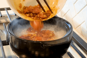Add chicken for Clay Pot Rice Made Easy