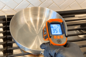 Heat the oil for Easy Spicy Miso Ramen with Ground Pork