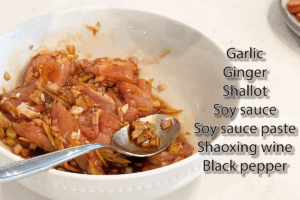 Marinated ingredients for Clay Pot Rice Made Easy