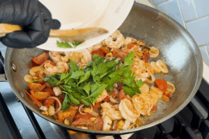 Add anchovies for Garlic Clam and Shrimp Pasta