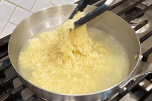 Boil the noodles for Instant Noodle Upgrade That Tastes Like Restaurant Ramen