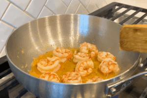 Sear the Shrimp for Shrimp Pasta with Crispy Anchovies
