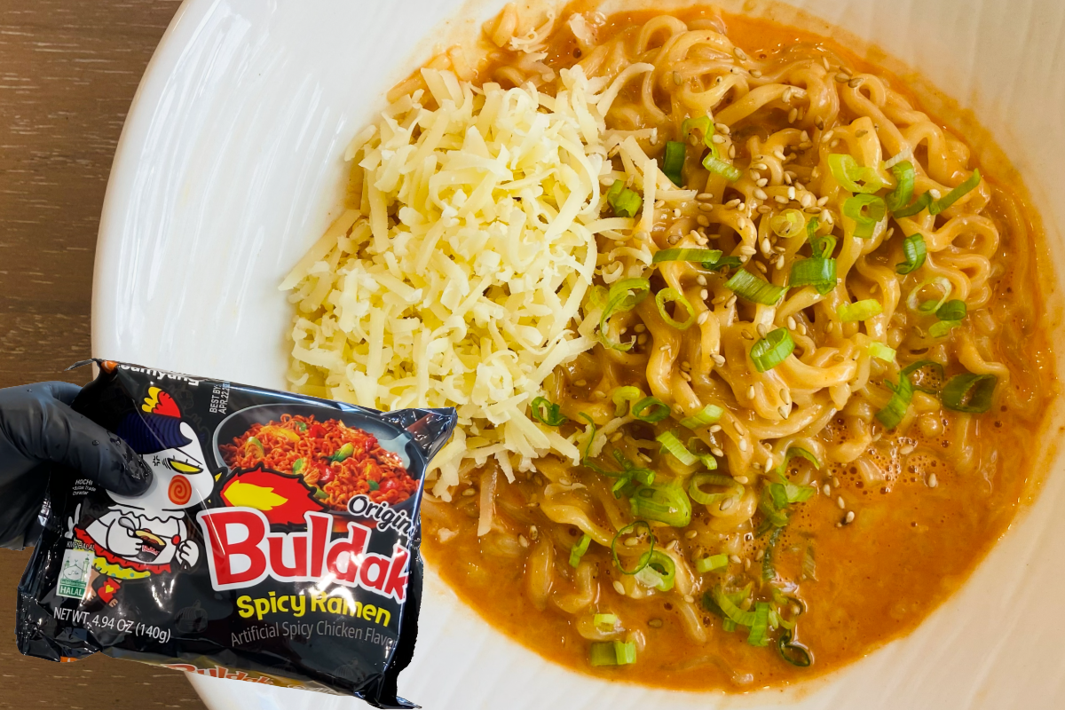 Creamy Instant Noodle Carbonara-Style Hack