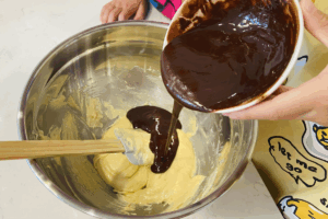 Make the chocolate batter for Pumpkin Chocolate Swirl Brownies
