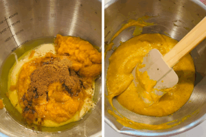 Make the pumpkin batter for Pumpkin Chocolate Swirl Brownies