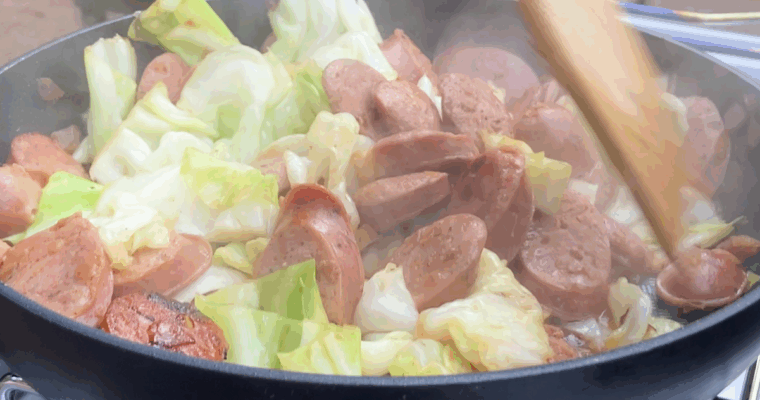 Easy Camping Sausage & Cabbage Stir-Fry
