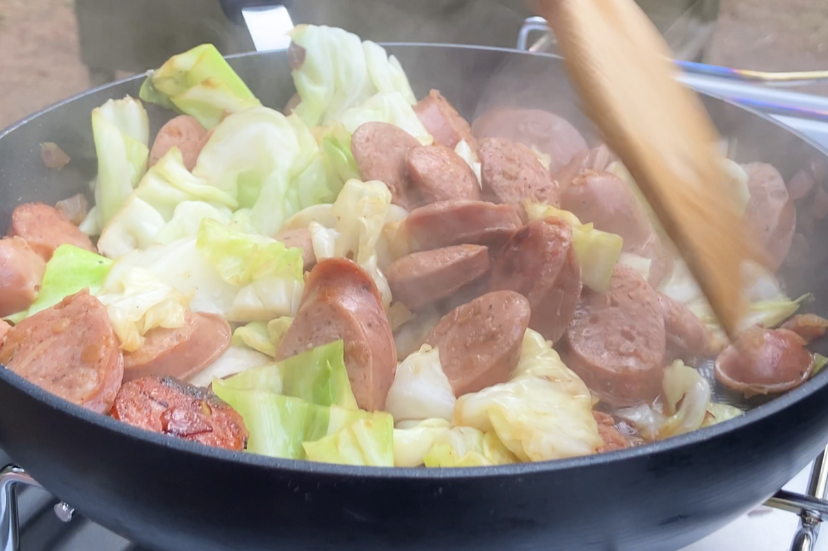 Easy Camping Sausage & Cabbage Stir-Fry