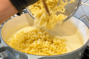 Combine everything for mac and cheese