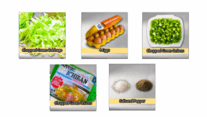 ingredients for Cozy Camping Noodles with Fluffy Eggs