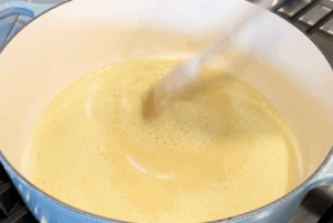 Make the roux for mac and cheese