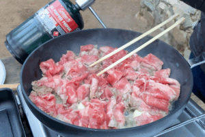 Sear the beef for Sizzling Garlic Butter Beef