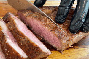 Rest and slice Reverse-Seared Ribeye