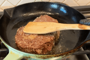Sear Reverse-Seared Ribeye in a cast-iron